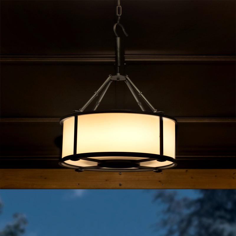 Sunjoy White Battery Powered LED Outdoor Hanging Light & Reviews Wayfair